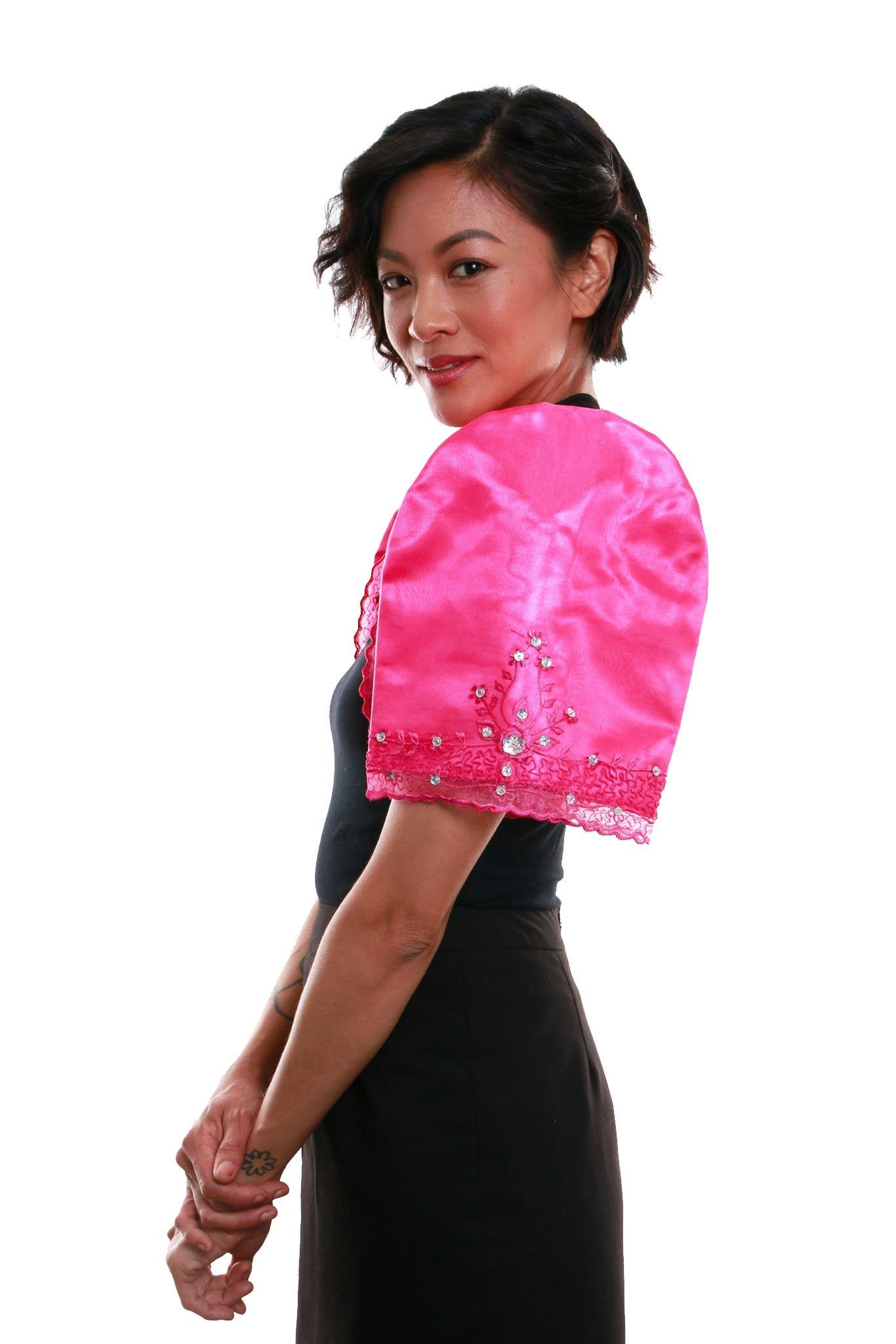 BARONG WAREHOUSE - WR06 - Mestiza Bolero Fuchsia - Filipiniana