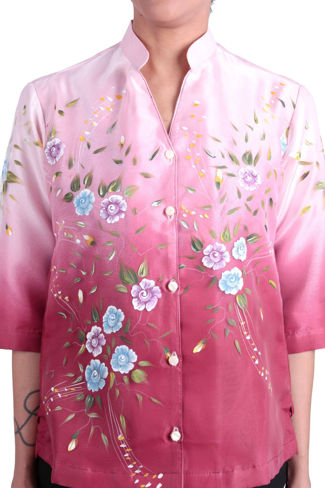 BARONG WAREHOUSE - WO03 - MADE-TO-ORDER - Women's Barong Tagalog Maroon - Filipiniana