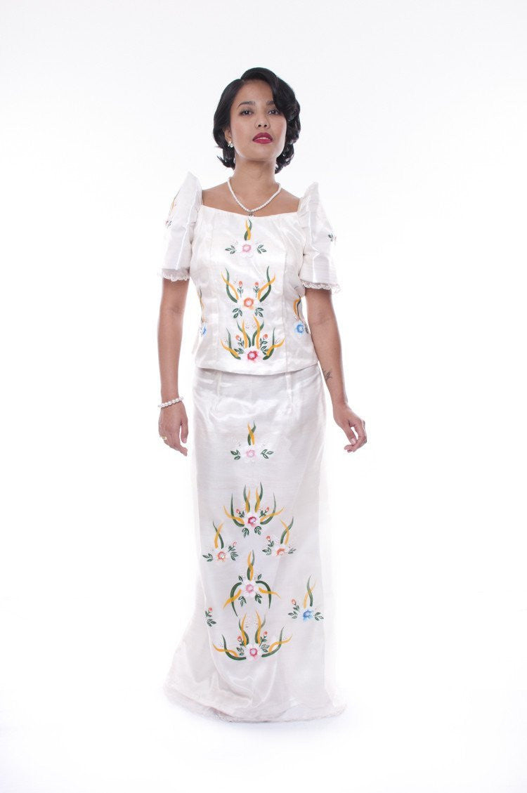 BARONG WAREHOUSE - WS17 Filipiniana Terno with Butterfly Sleeves Women's Set