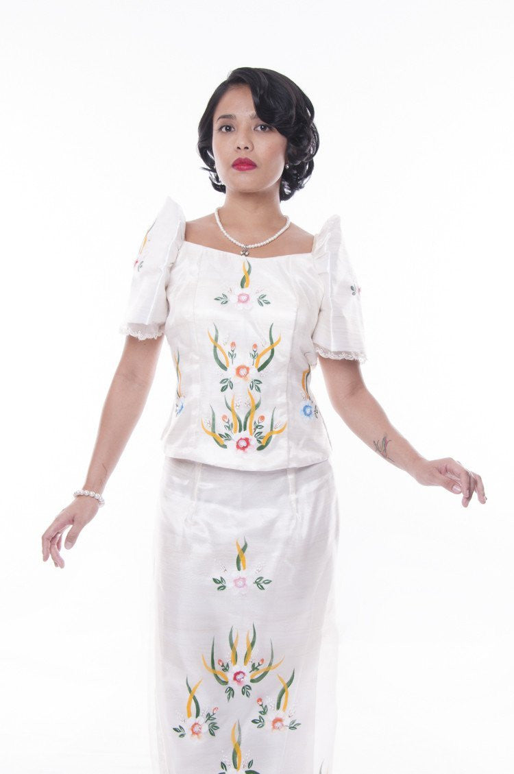 BARONG WAREHOUSE - WS17 Filipiniana Terno with Butterfly Sleeves Women's Set