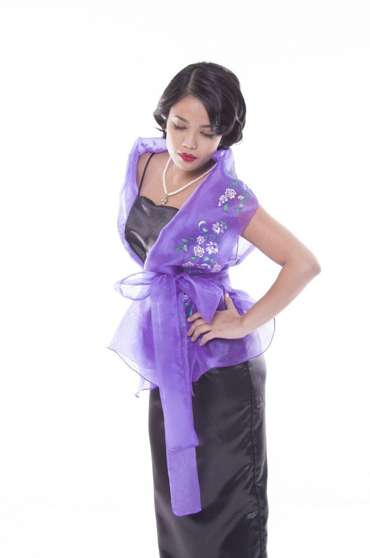 BARONG WAREHOUSE - WW06 - Filipiniana Wrap-Around Purple