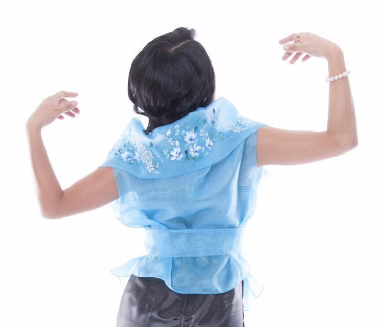 BARONG WAREHOUSE - WW05 - Filipiniana Wrap-Around Light Blue