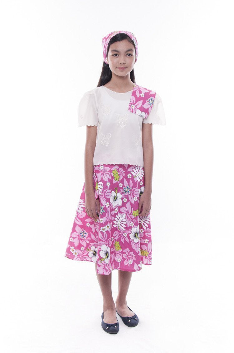 BARONG WAREHOUSE - GS05 - MADE-TO-ORDER - Girls' Baro't Saya Floral Set 001