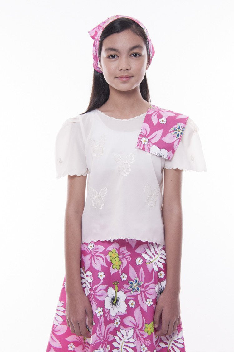 BARONG WAREHOUSE - GS05 - MADE-TO-ORDER - Girls' Baro't Saya Floral Set 001