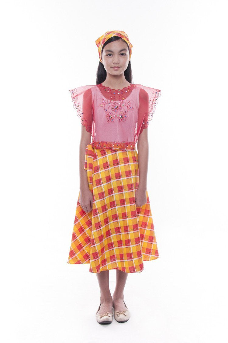 BARONG WAREHOUSE - GS04 - MADE-TO-ORDER - Girls' Baro't Saya Red Set