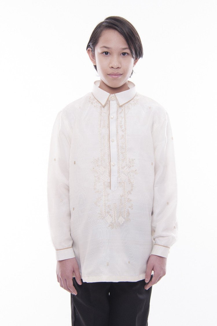 BARONG WAREHOUSE - BL03 - MADE-TO-ORDER - Boys' Jusilyn Barong Tagalog with Lining