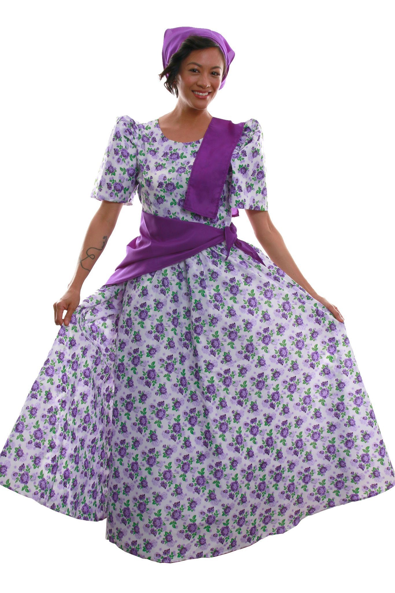 BARONG WAREHOUSE - WS20 Balintawak Gina Dress Purple Filipiniana Costume
