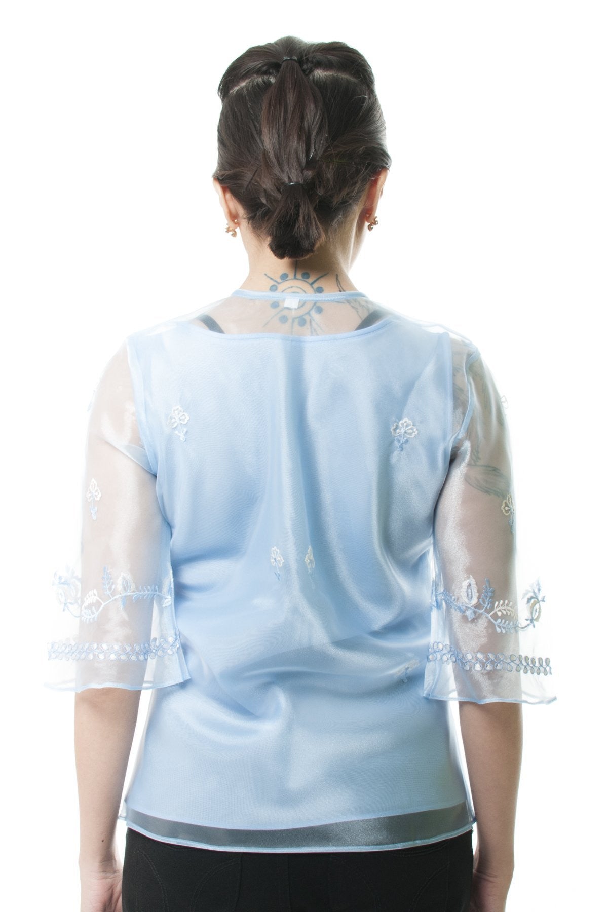 BARONG WAREHOUSE - WK04 - Classic Kimona Light Blue - Filipiniana