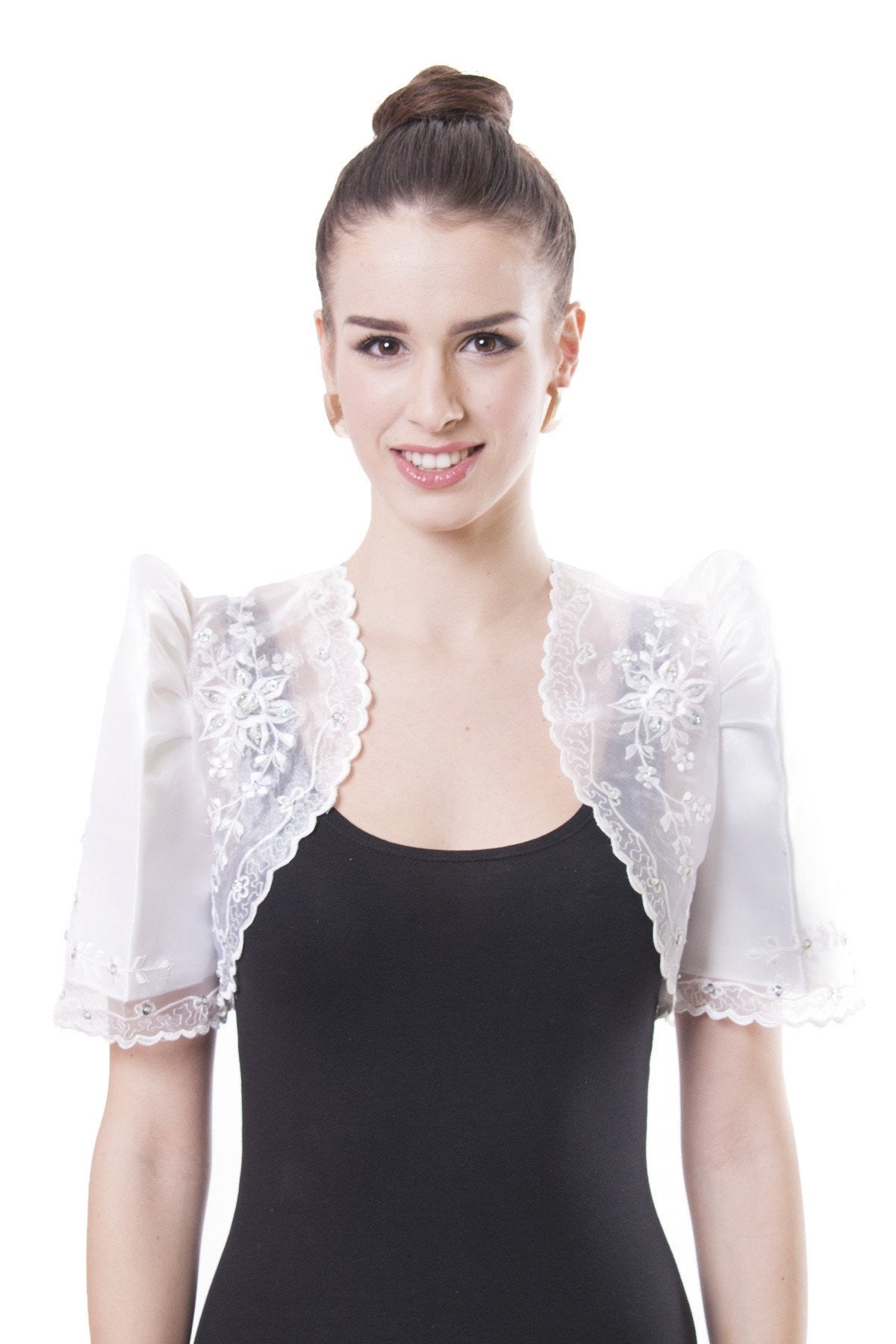 BARONG WAREHOUSE - WR01 - Mestiza Bolero White - Filipiniana