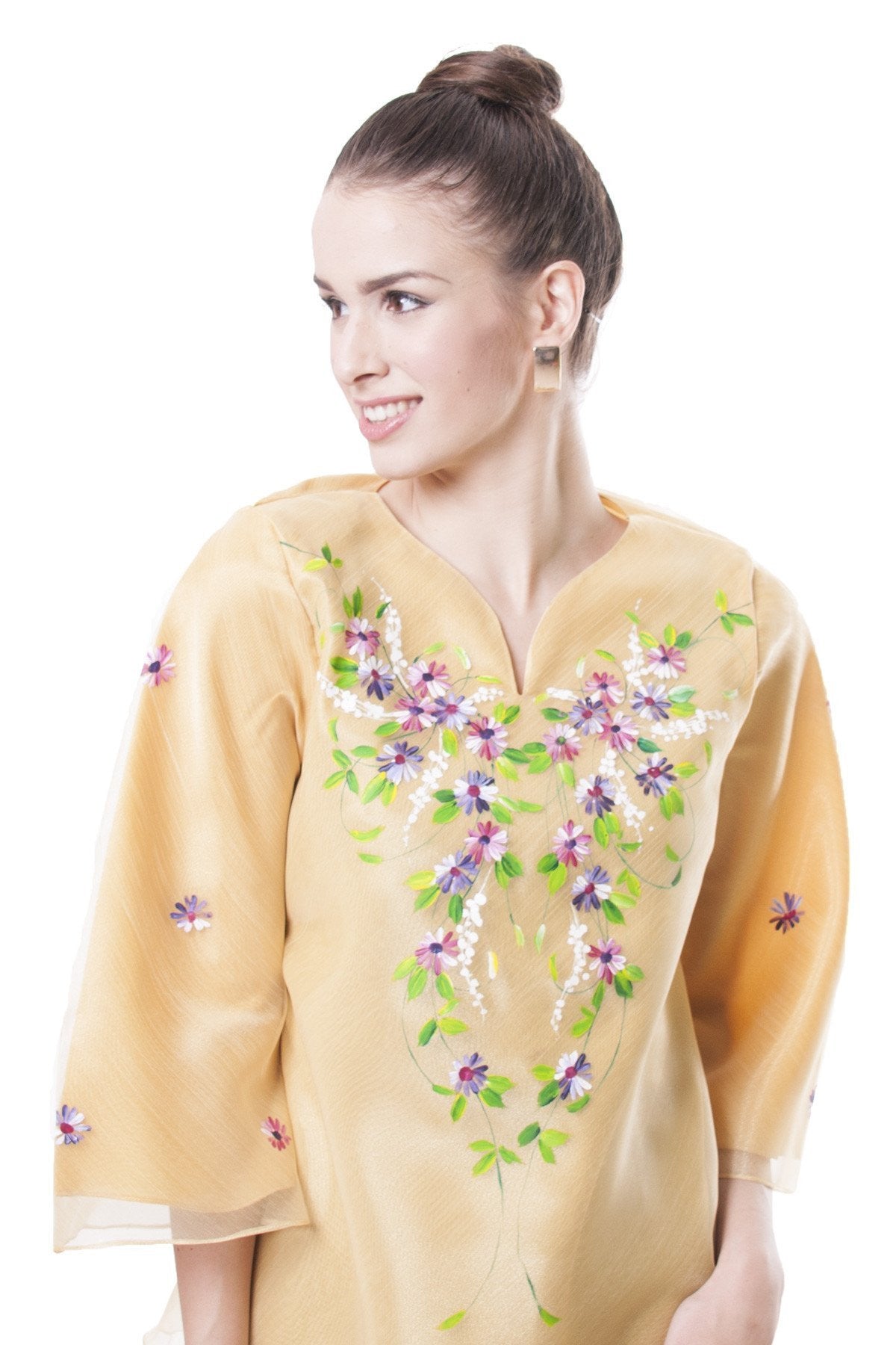 BARONG WAREHOUSE - WK13 - Painting Kimona Gold- Filipiniana