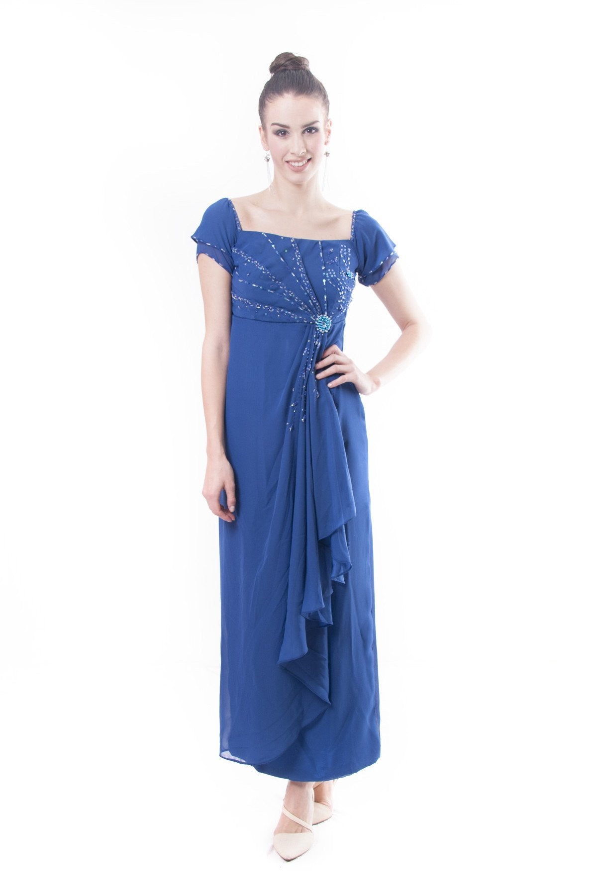 Blue filipiniana gown best sale