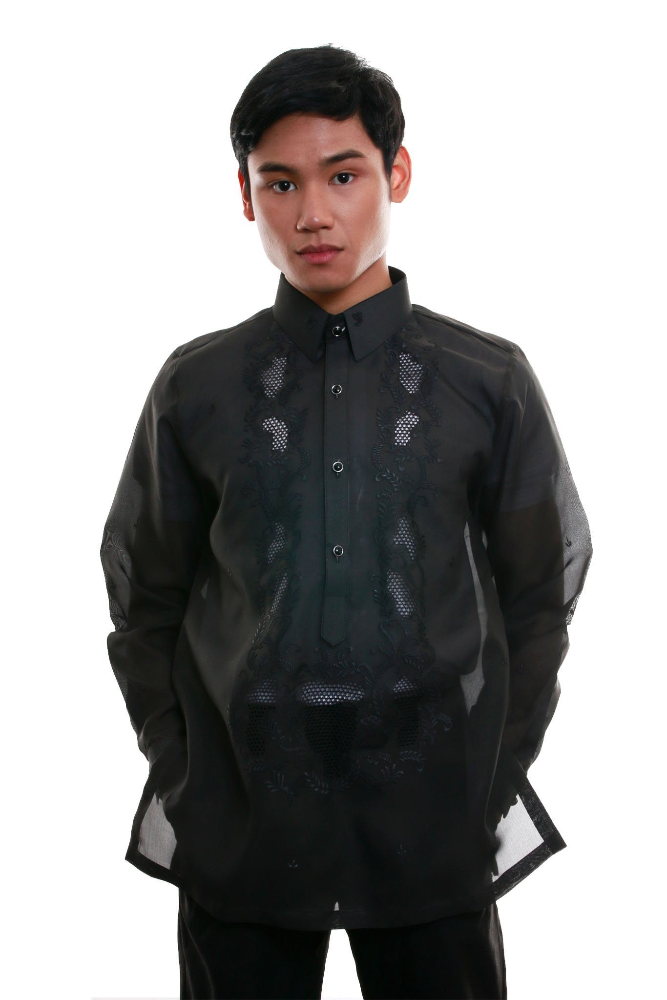 BARONG WAREHOUSE - MJ15 - Jusi Barong Tagalog Black