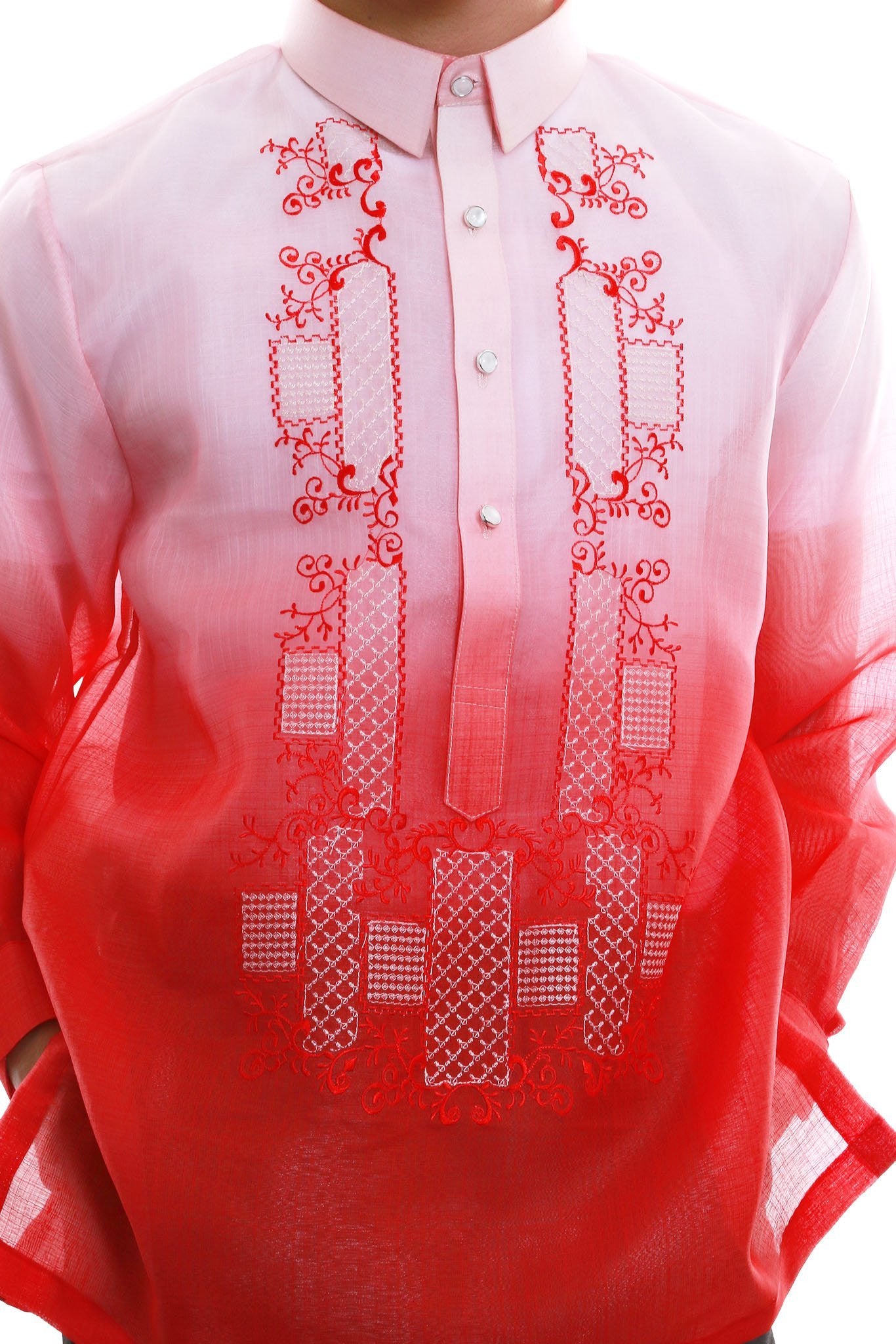 BARONG WAREHOUSE - MC05 - MADE-TO-ORDER - Cocoon Pina Barong Tagalog Red