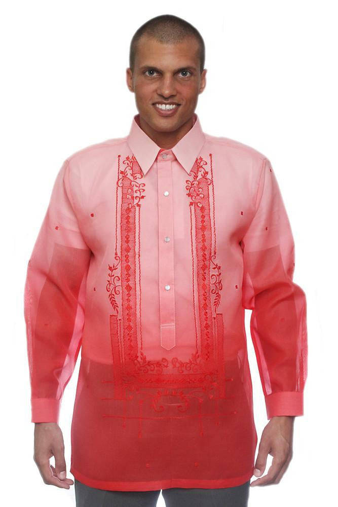 BARONG WAREHOUSE - MJ21 - Jusi Barong Tagalog Monochromatic Red