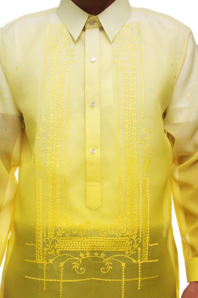 BARONG WAREHOUSE - MJ23 - Jusi Barong Tagalog Monochromatic Yellow