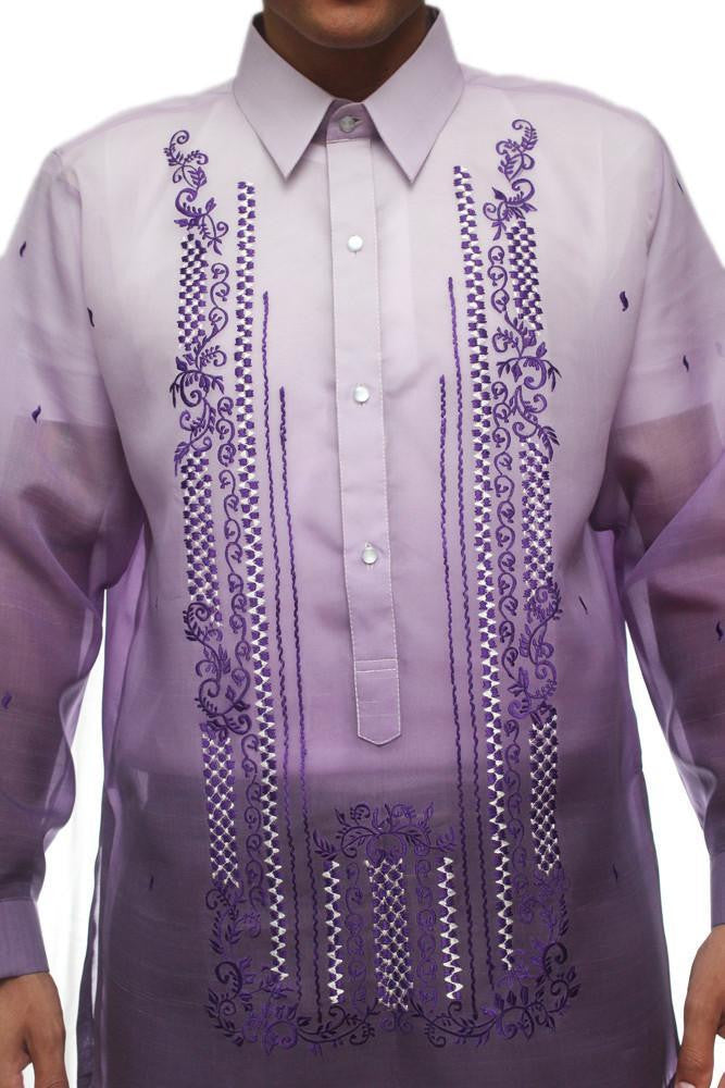 BARONG WAREHOUSE - MJ26 - Jusi Barong Tagalog Monochromatic Purple