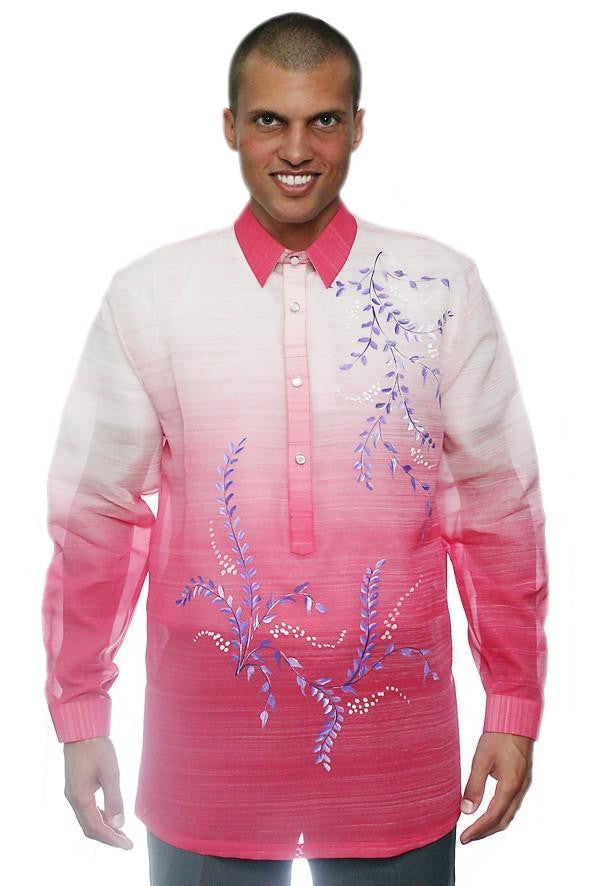 BARONG WAREHOUSE - MJ13 - Jusi Pina Barong Tagalog Monochromatic Pink