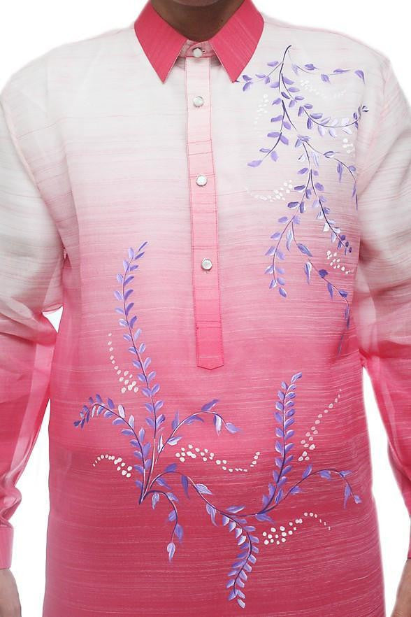 BARONG WAREHOUSE - MJ13 - Jusi Pina Barong Tagalog Monochromatic Pink