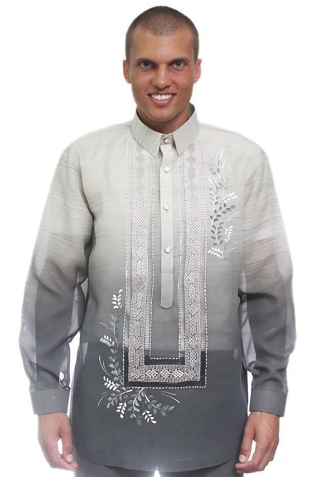 BARONG WAREHOUSE - MJ11 - Jusi Pina Barong Tagalog Monochromatic Gray