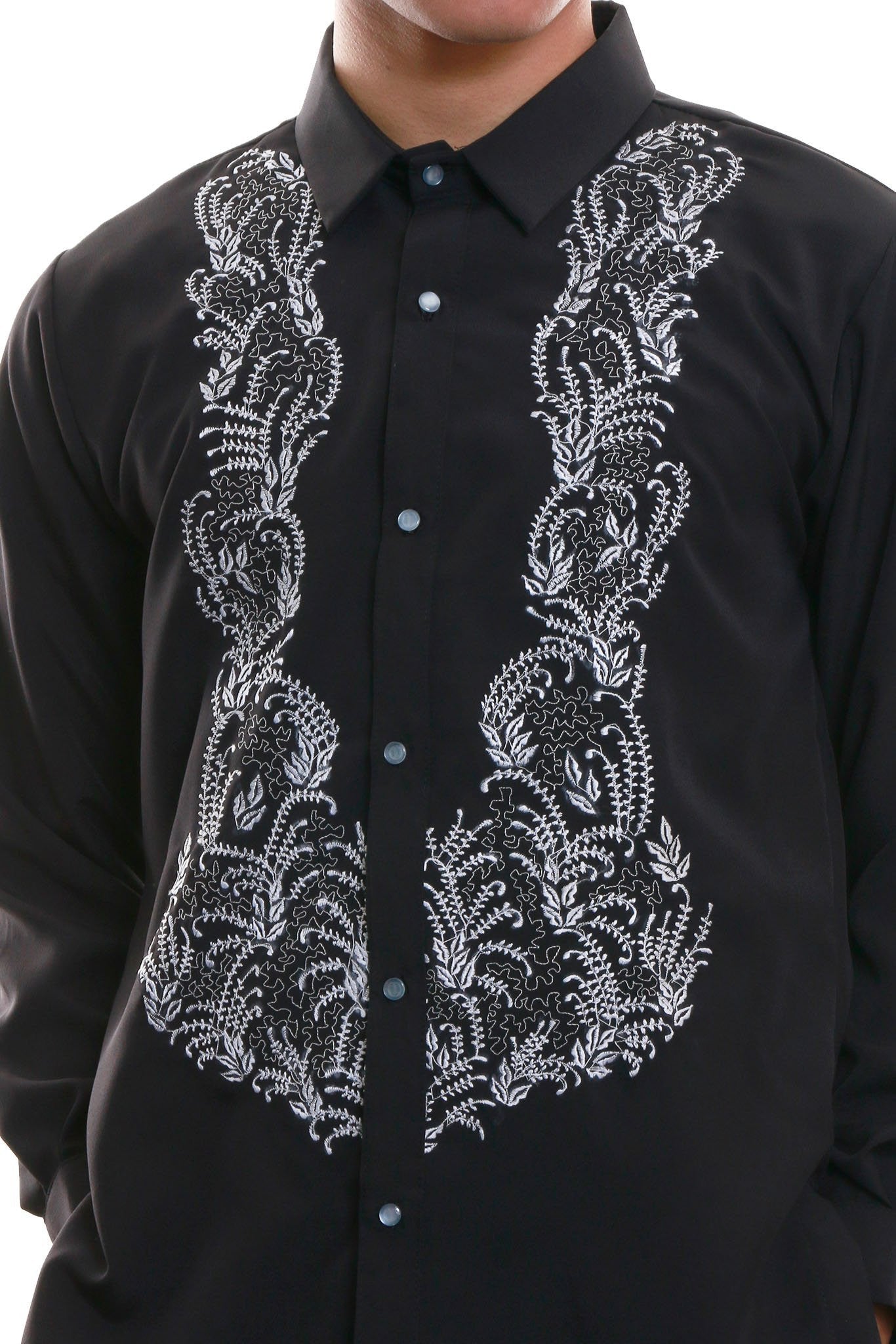 BARONG WAREHOUSE - MY08 - Bihis Mayaman Long-Sleeve Black