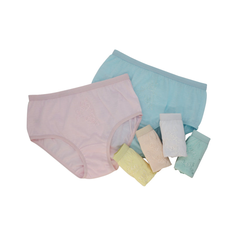 WU02 SO-EN Box of 12 Semi-Full Panty Underwear with Embroidery