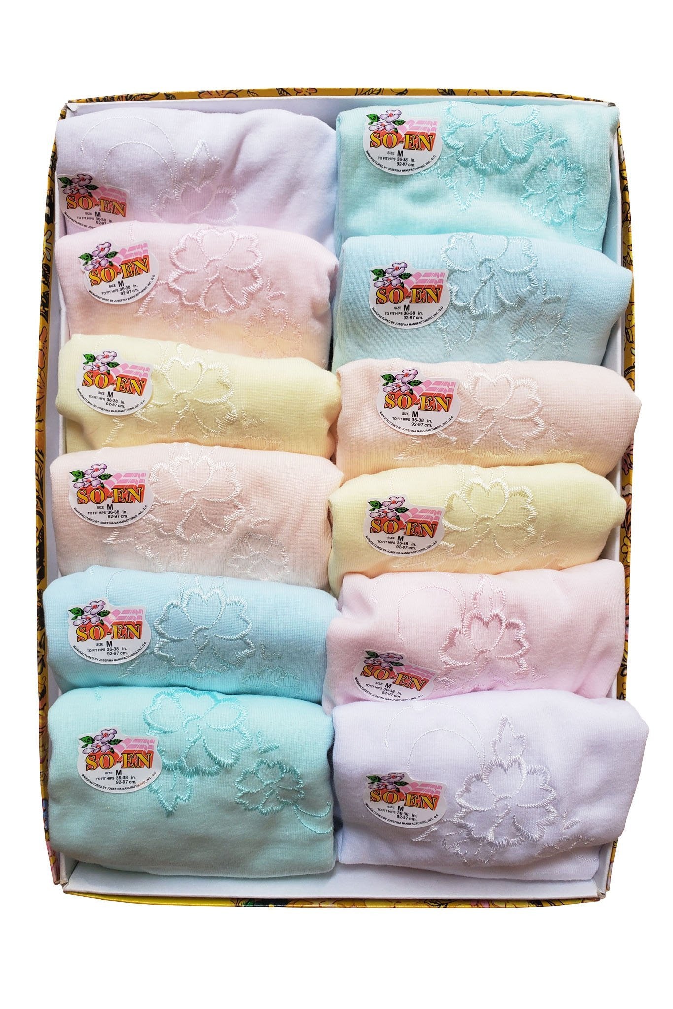 BARONG WAREHOUSE - WU01 - SO-EN Box of 12 - Full-Panty Underwear with Embroidery