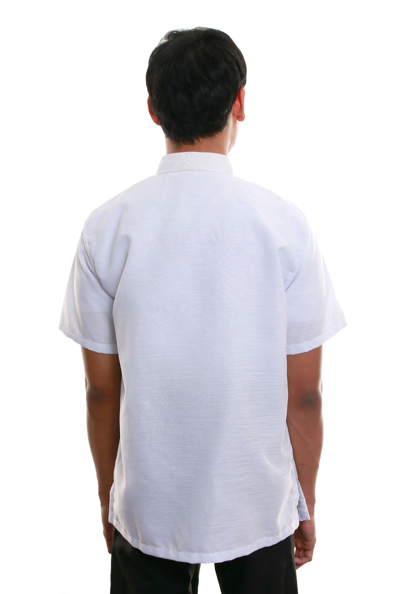 BARONG WAREHOUSE - ML06 - Jusilyn Short-Sleeve Full-Open White Barong Tagalog