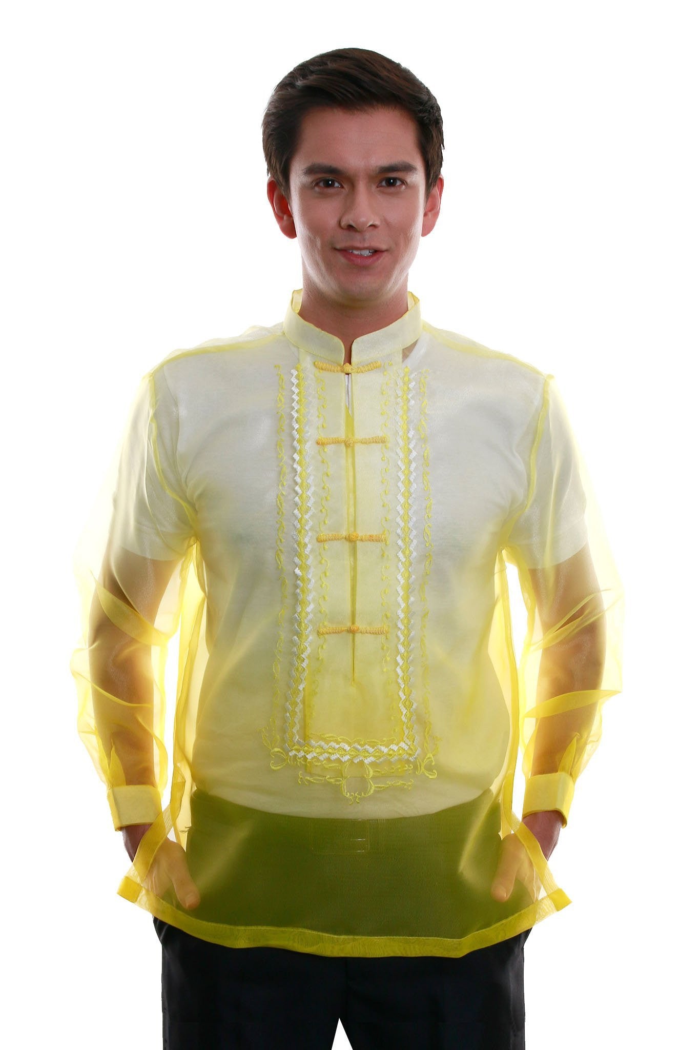 BARONG WAREHOUSE - MO13 - Organza Barong Tagalog Yellow