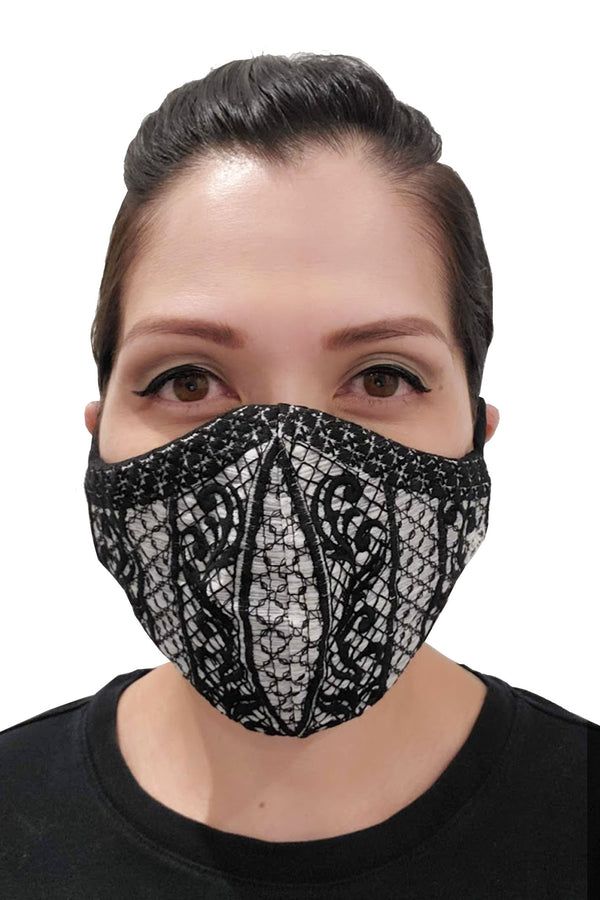 BARONG WAREHOUSE - FX04 - Barong Embroidery Face Mask - Black