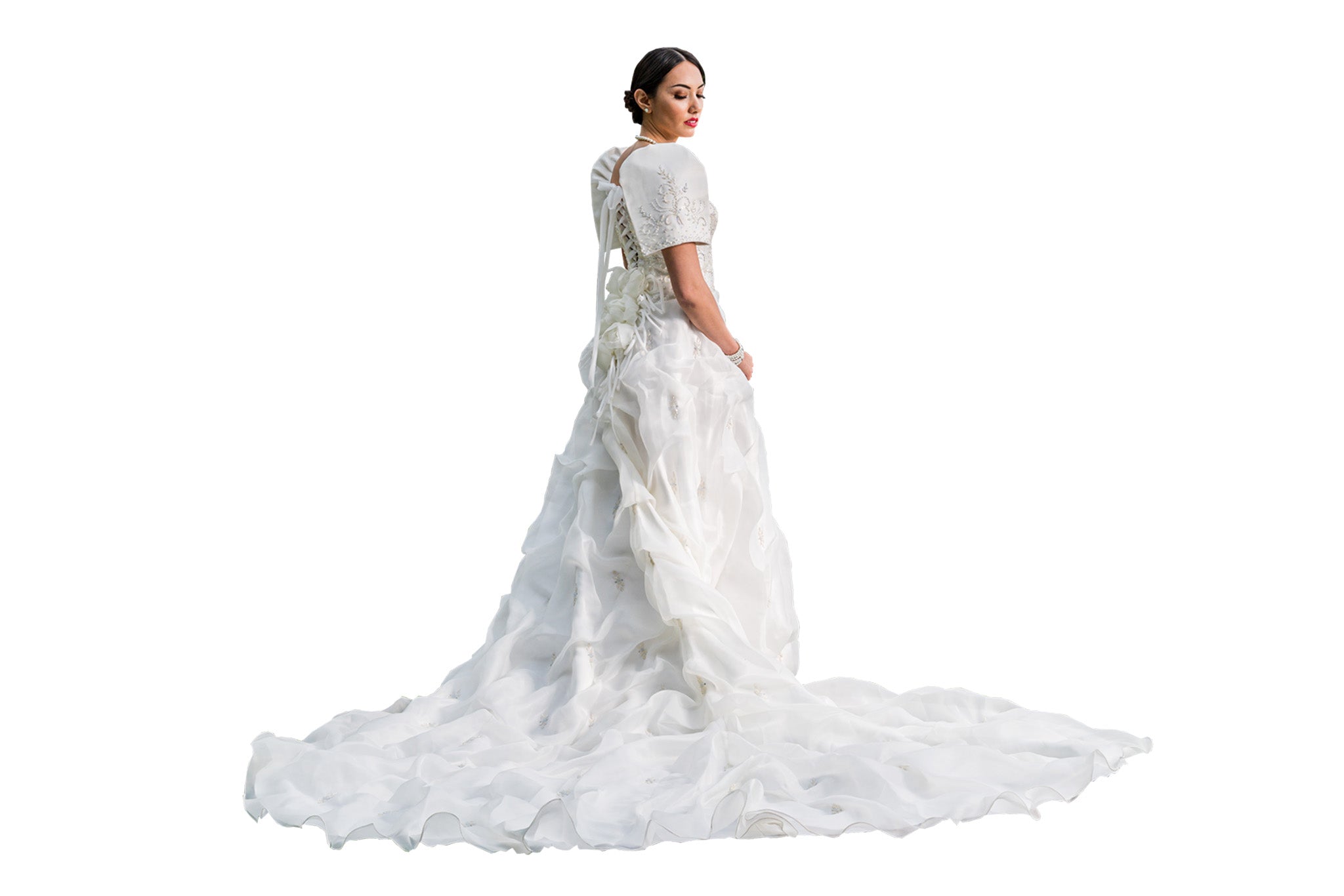 BARONG WAREHOUSE - ID01 - CUSTOM ORDER - Bridal Filipiniana Cloud Gown