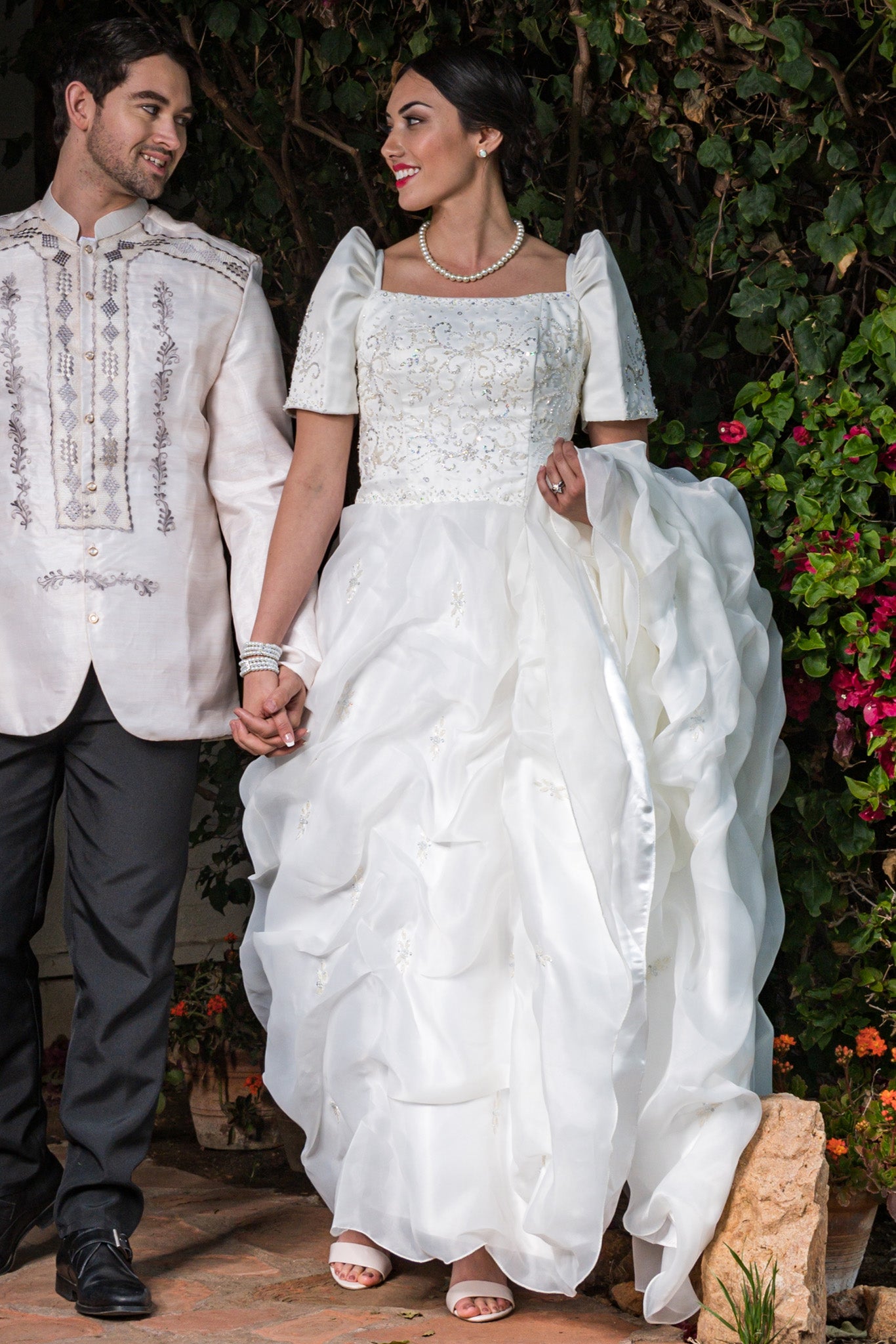 BARONG WAREHOUSE - ID01 - CUSTOM ORDER - Bridal Filipiniana Cloud Gown