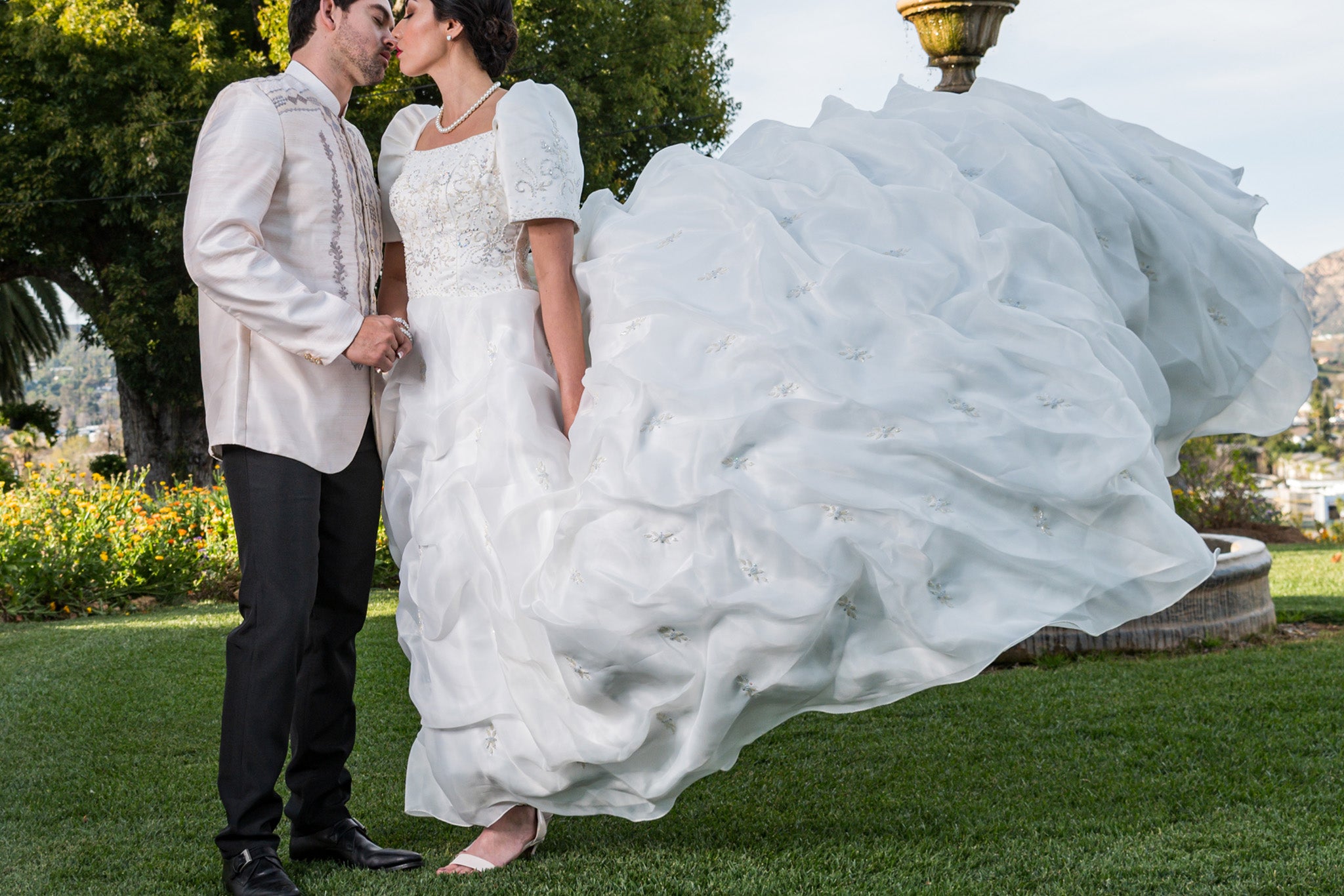 BARONG WAREHOUSE - ID01 - CUSTOM ORDER - Bridal Filipiniana Cloud Gown