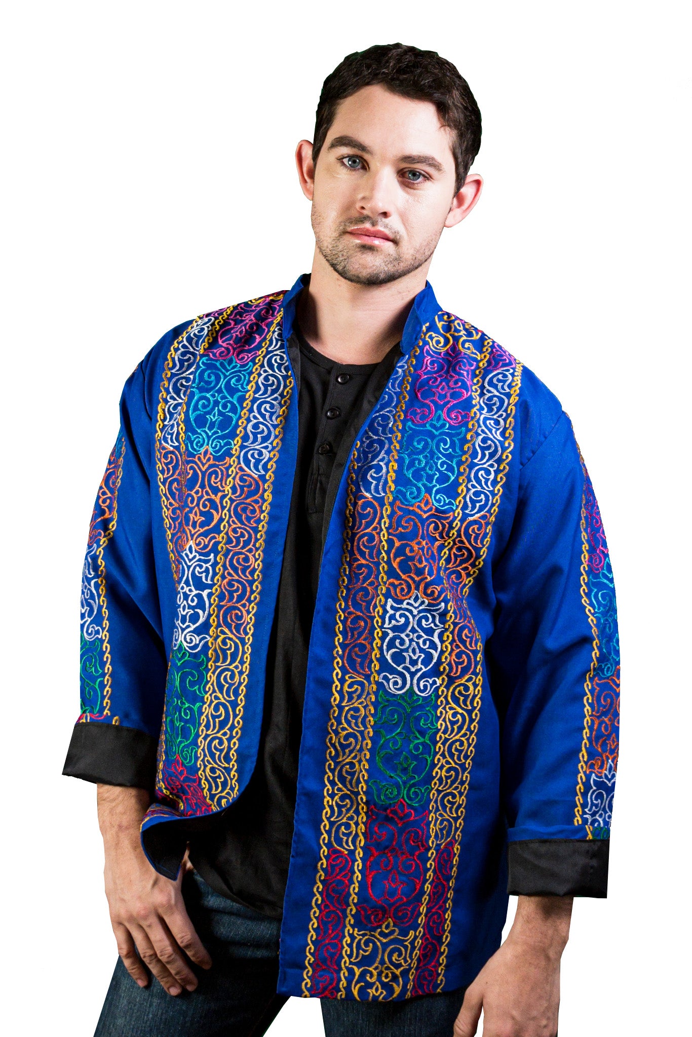 BARONG WAREHOUSE - Maranao Okir Embroidery Unisex Blazer - Blue