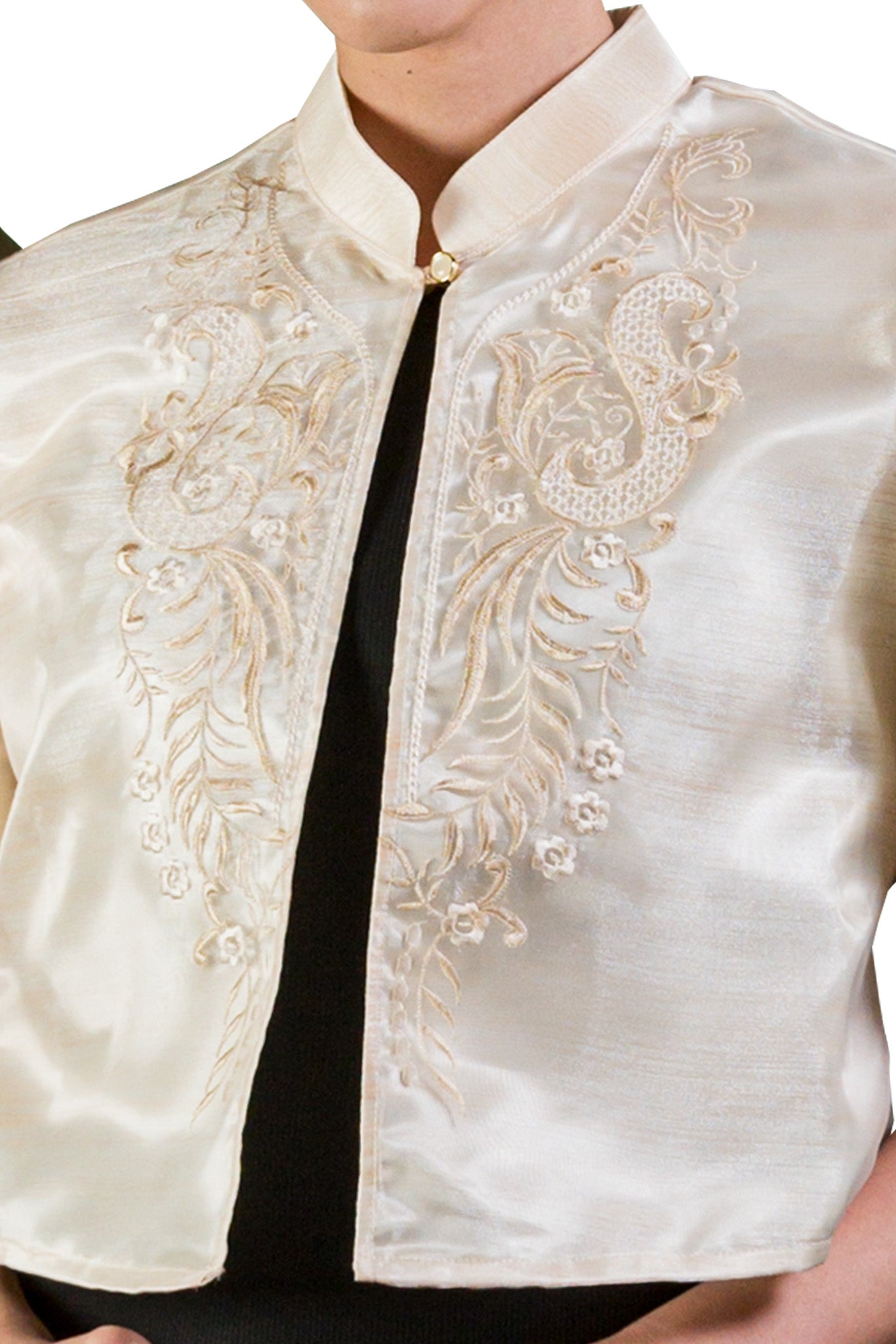 BARONG WAREHOUSE - WR13 - One-Button Bolero Beige - Filipiniana