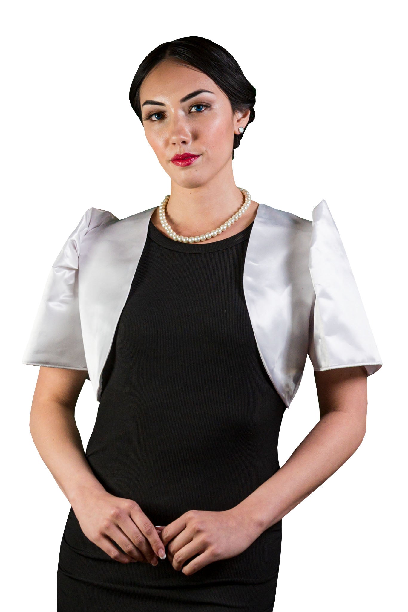 WR14 Satin Bolero White Filipiniana - Main Image