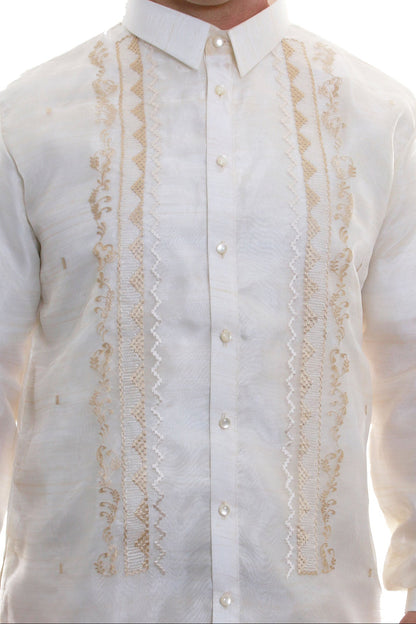 BARONG WAREHOUSE - MO06 - Organza Pina Barong Tagalog Full-Open with Lining