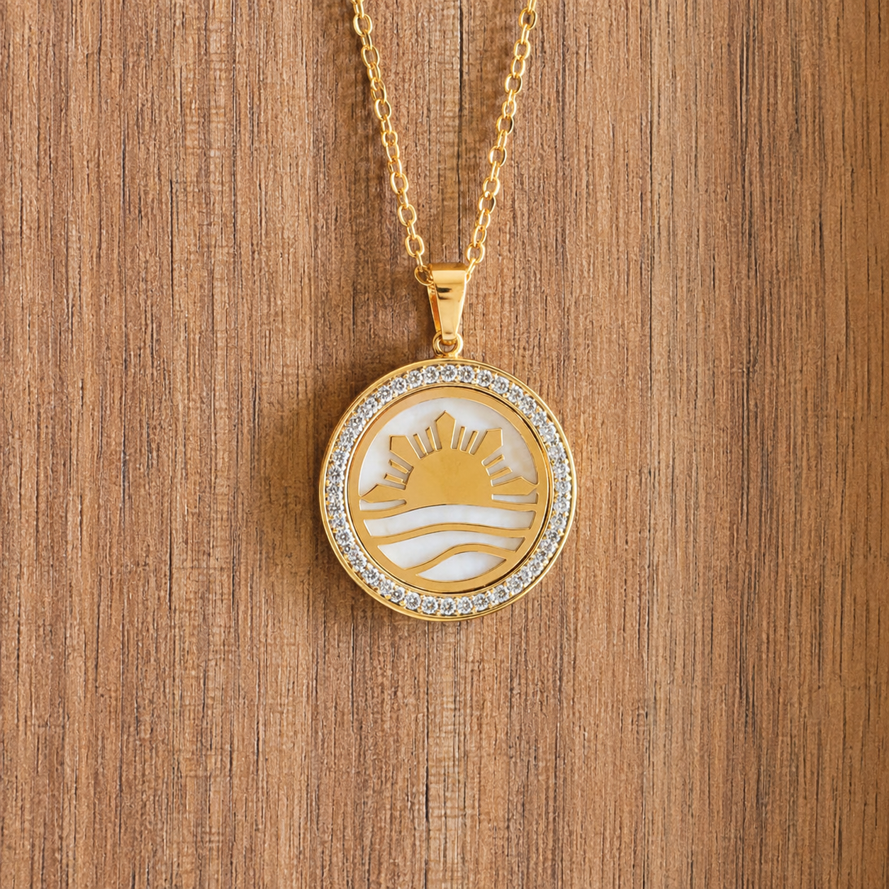 Philippine Sun & Ocean Mother of Pearl Pendant Necklace