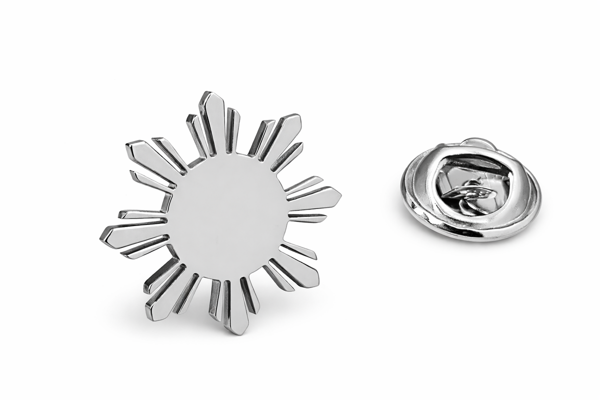 Stainless Philippine Sun Lapel Pin