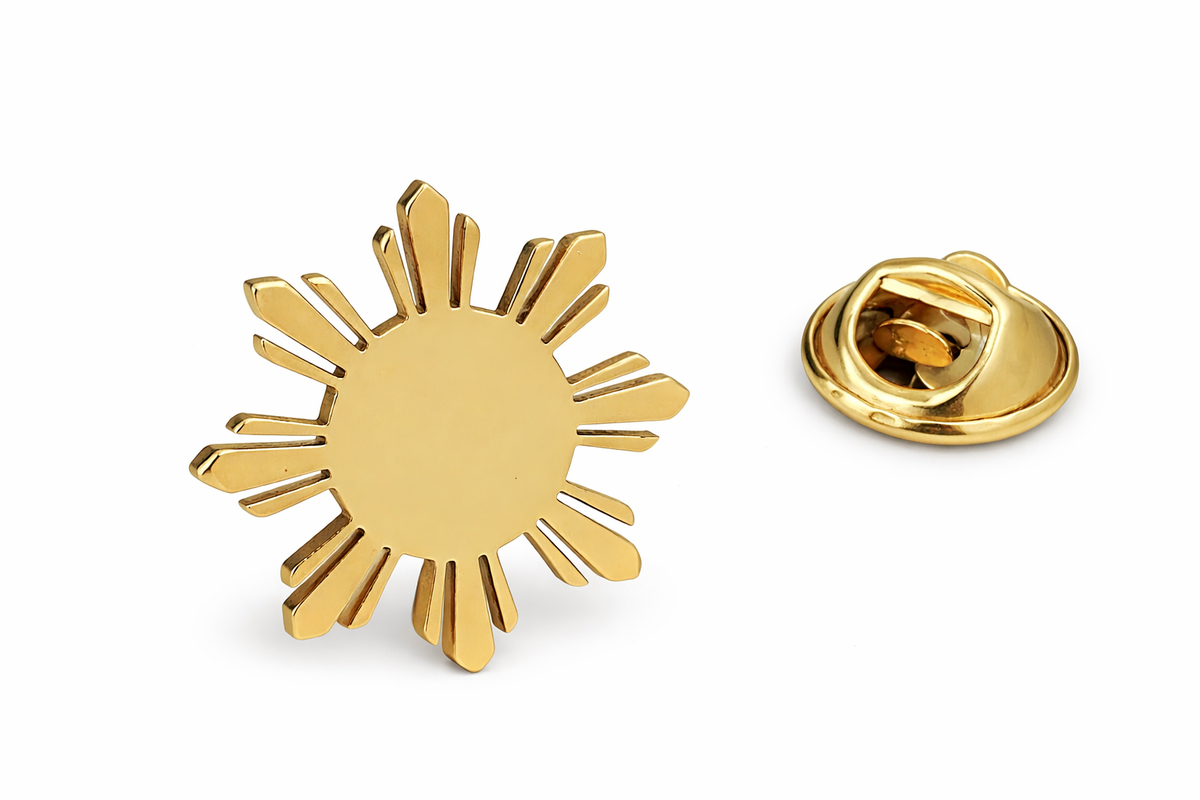 Stainless Philippine Sun Lapel Pin