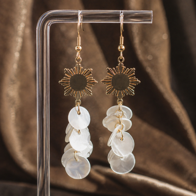 Philippine Sun Capiz Shell Dangle Earrings