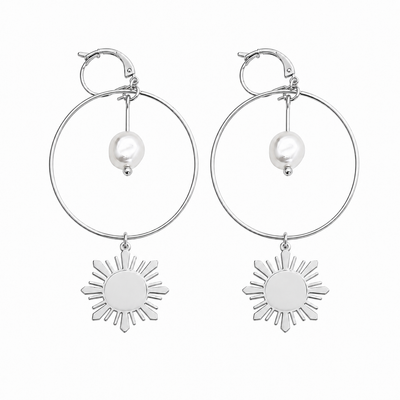 Philippine Sun and Natural Baroque Pearl Earrings