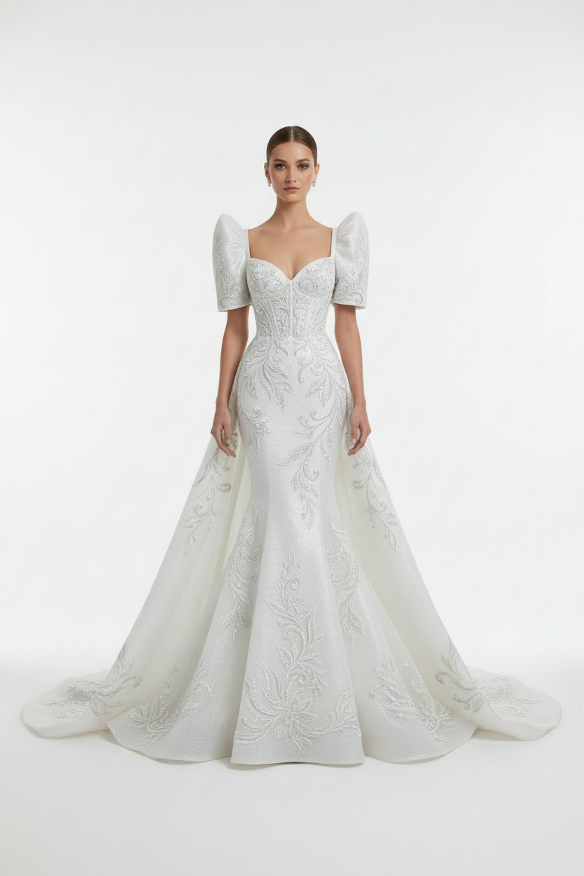 Barong Warehouse - ID08 - Bridal Filipiniana Mermaid Gown