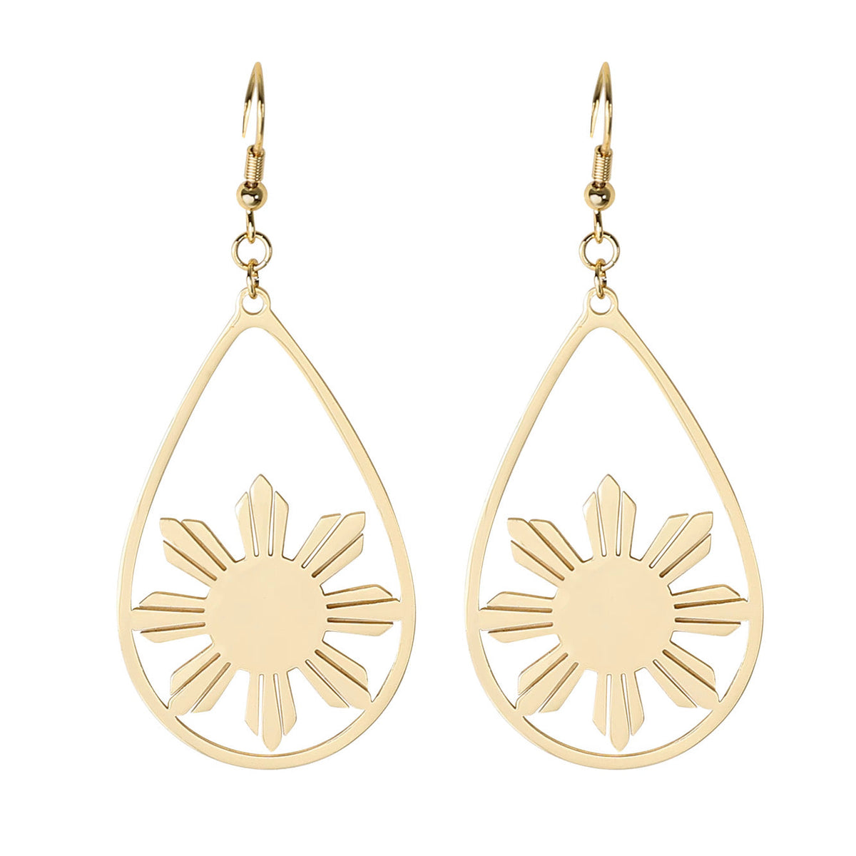 Philippine Sun Teardrop Dangle Earrings