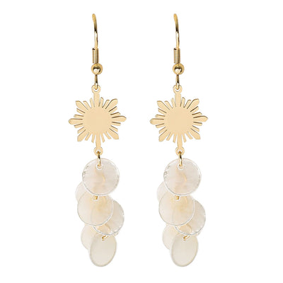 Philippine Sun Capiz Shell Dangle Earrings