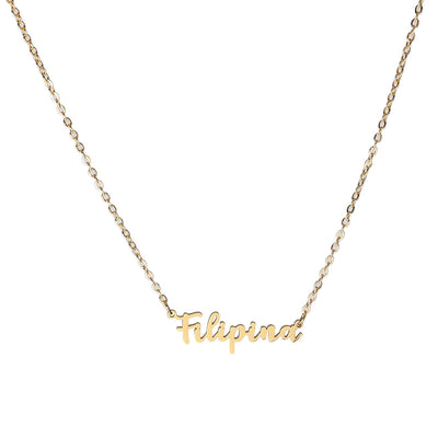 Filipina Script Necklace