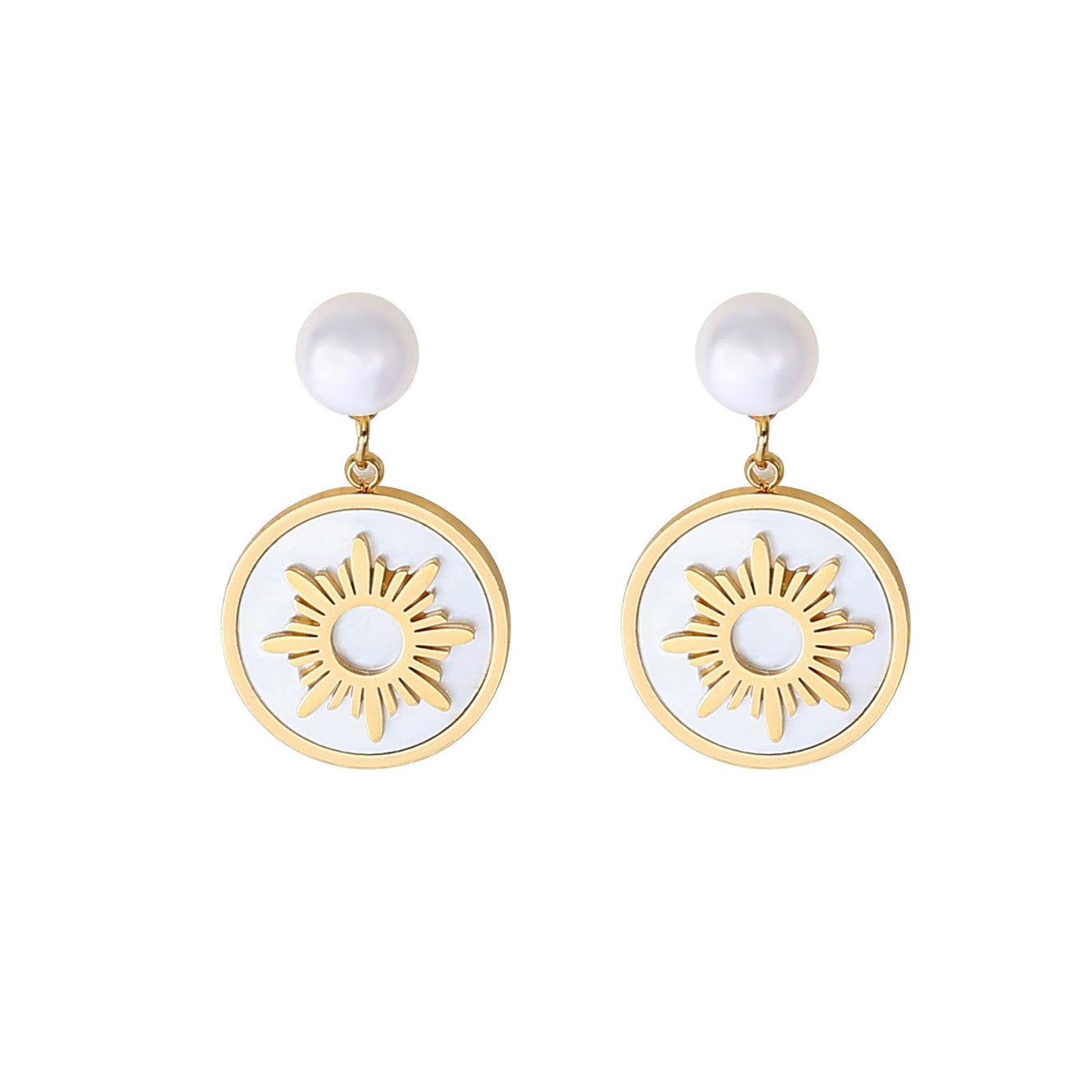 Mother of Pearl Philippine Sun Earrings