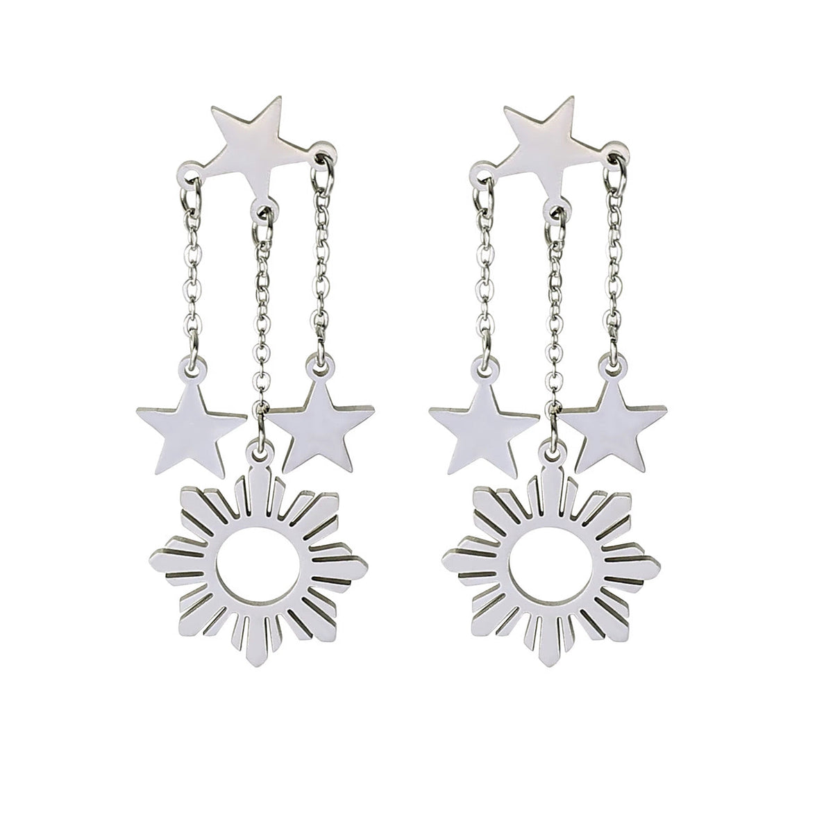 Philippine Sun and Stars Dangle Earrings