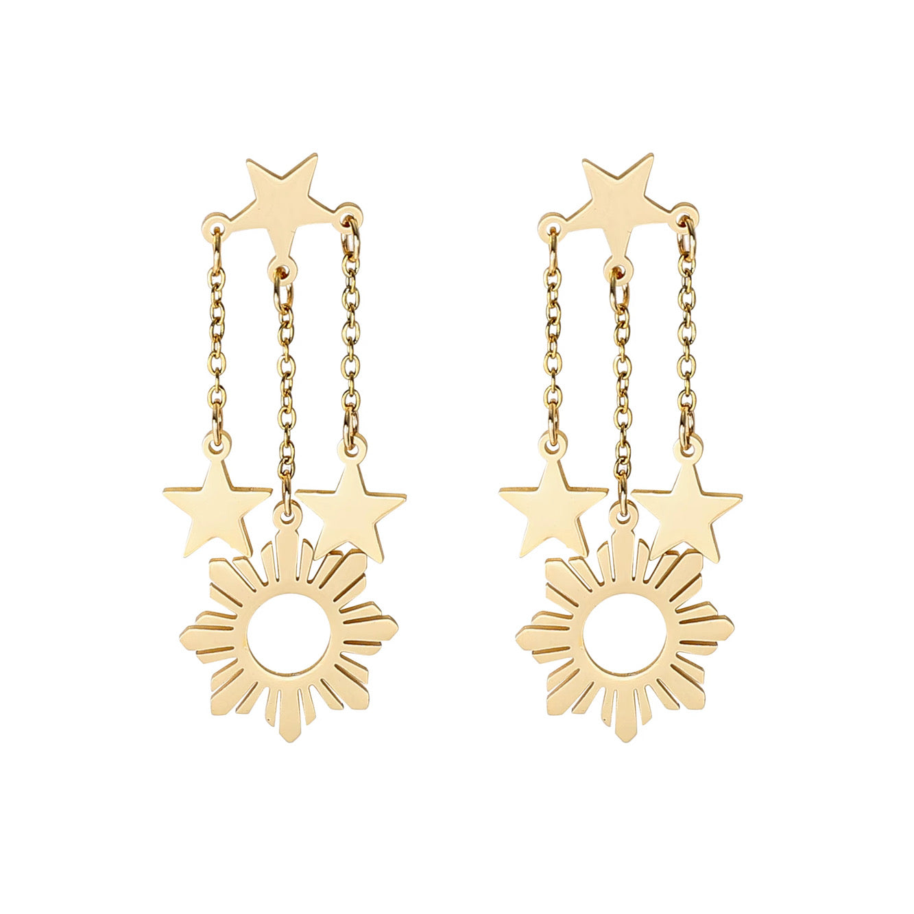 Philippine Sun and Stars Dangle Earrings