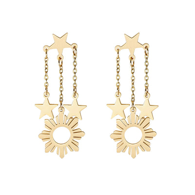Philippine Sun and Stars Dangle Earrings