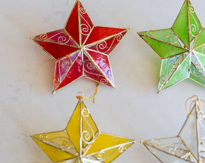 Fancy Star Filipino Capiz Ornament